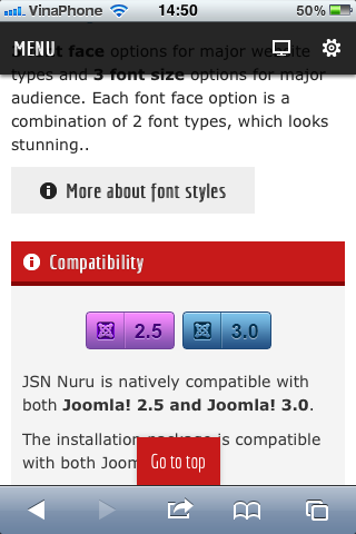 Module positions in mobile layout